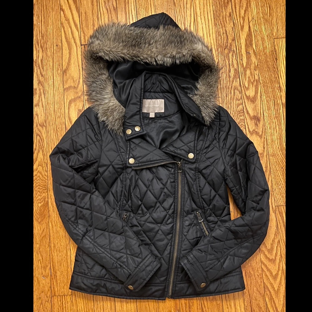 Banana Republic Puffy Jacket with Faux Fur